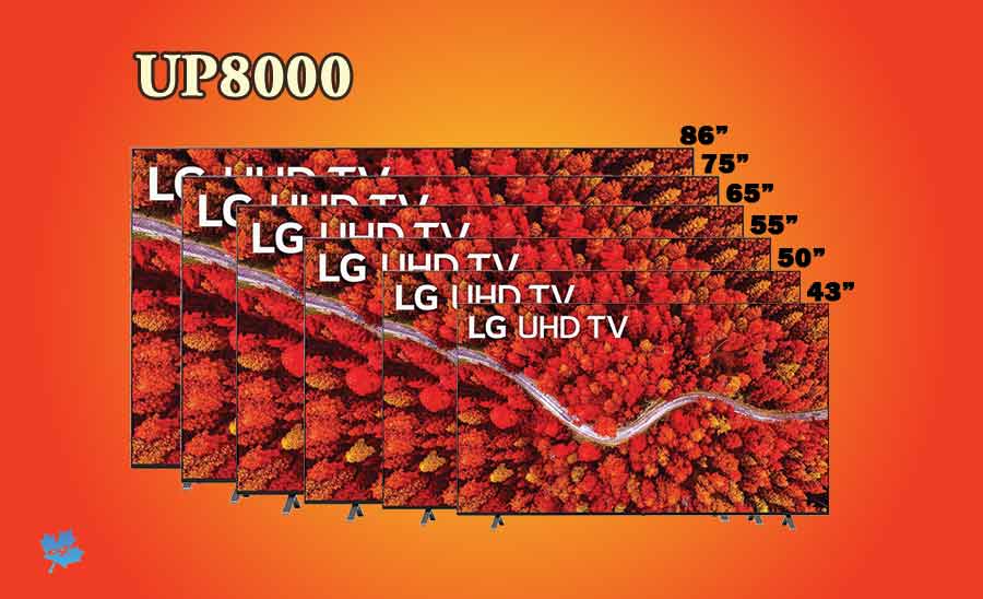 سایزهای تلویزیون ال جی UP8000
