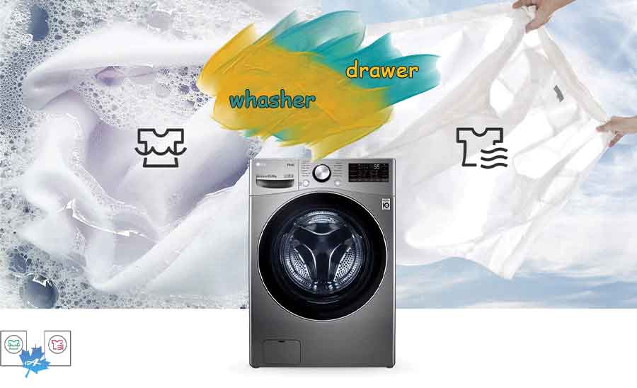 خشک کن و شستشو با ماشین لباسشویی ال جی L9