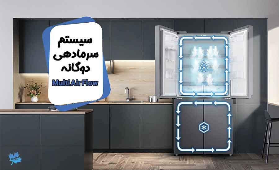 سیستم دوگانه سرمایشی یخچال فریزر سامسونگ RF48