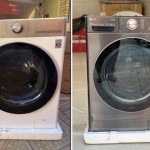 ماشین لباسشویی ال جی V12 طبیعی سفید و نقره ای