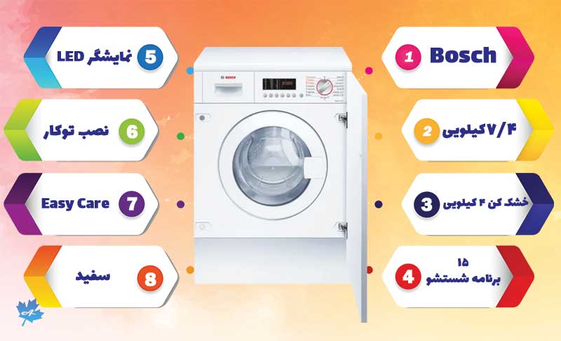 خرید ماشین لباسشویی_خشک کن توکار بوش 28542EU