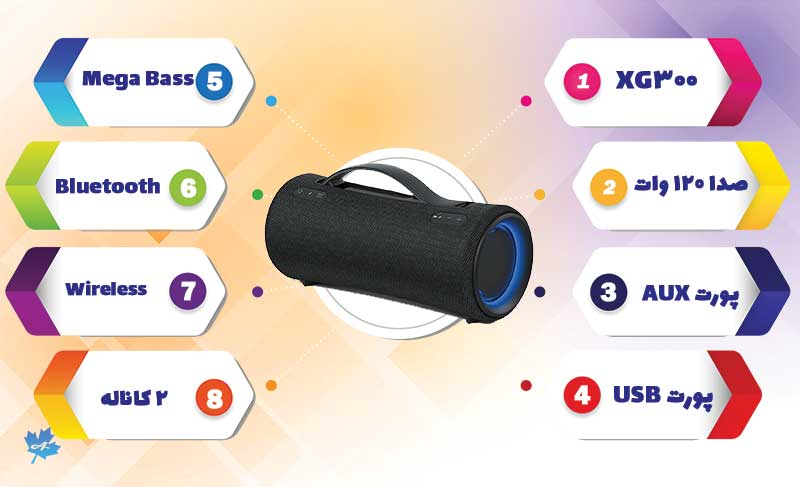 امکانات اسپیکر سونی XG300