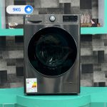 نمای روبرو ماشین لباسشویی ال جی V9