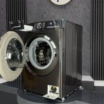 نمای کناری از لباسشویی 10.5 کیلویی ال جی v9