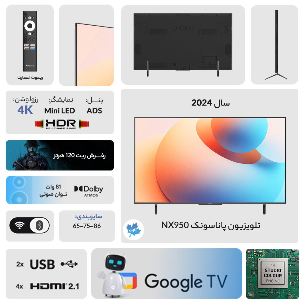 اینفوگرافی تلویزیون پاناسونیک nx950