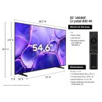 نمایی از ریموت کنترل و ابعاد تلویزیون U8000F SAMSUNG