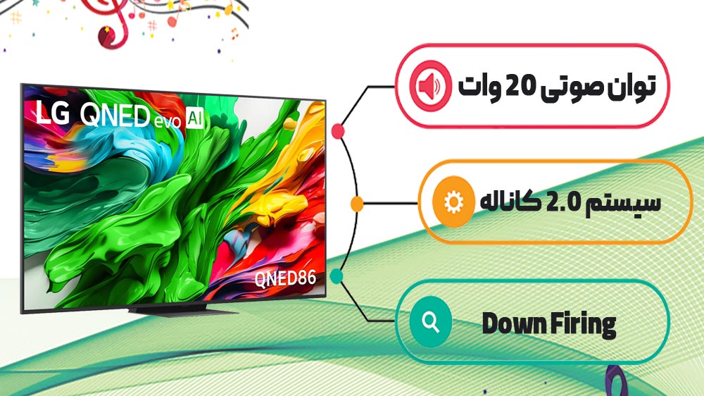 تلویزیون ال جی 86QNED86A سیستم صوتی تلویزیون 86QNED86A