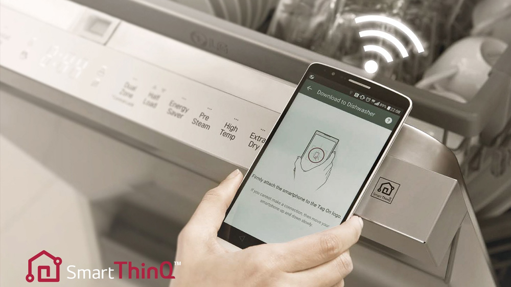 ماشین ظرفشویی ال جی 512 برنامه ال جی ThinQ در ماشین ظرفشویی lg 512